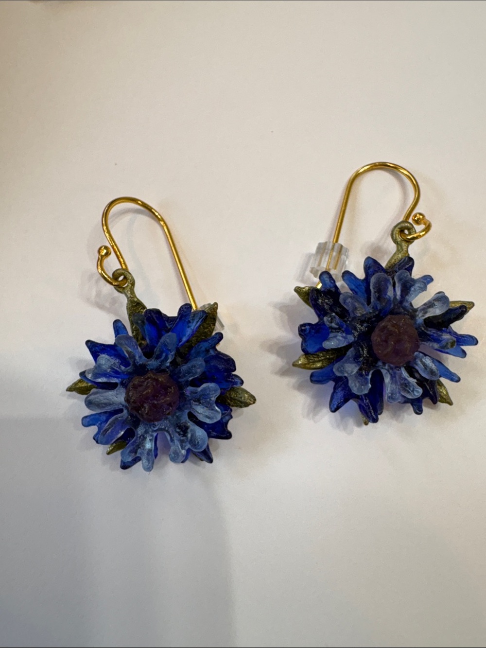 Blue Cornflower  Drop Earrings by Micheal Michaud